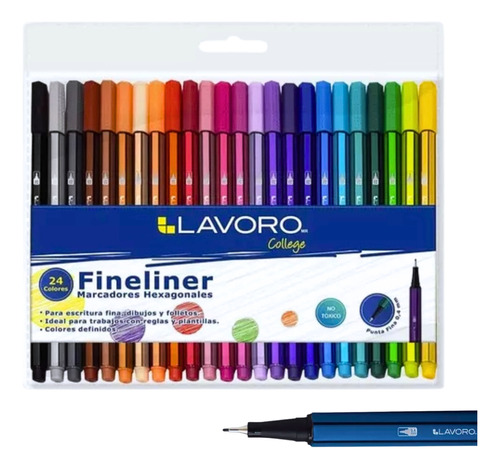Set 24 Tiralíneas Punta Fina 0.4 Mm Lavoro