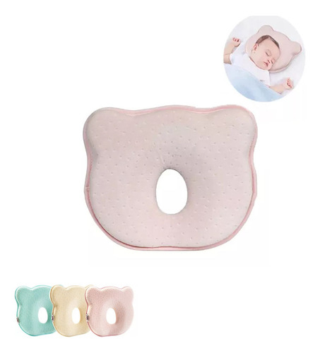 Almohada Ortopédica Antideformación Rosa Para Bebés X1