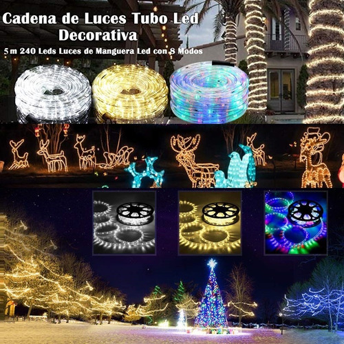 Manguera Led Flexible 5 Metros Colores Navidad Premium