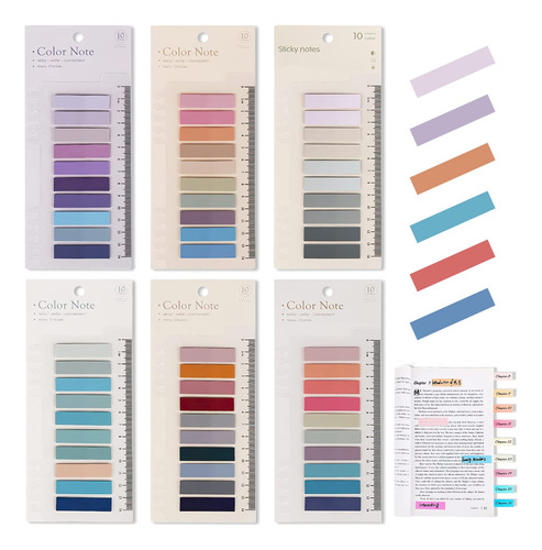 6 Paquetes De Pestañas Adhesivas De Colores For Carpetas De