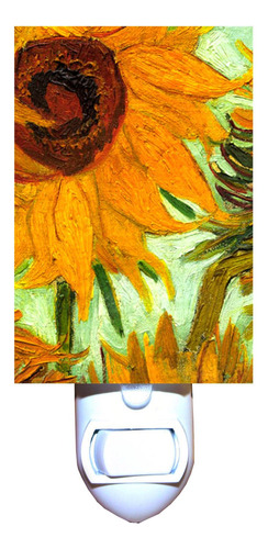Detalle Girasol Luz Noche Decorativo Van Gogh