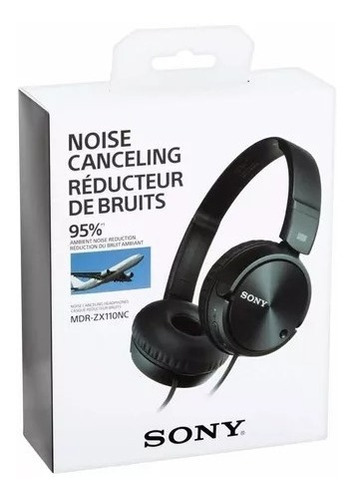 Auriculares Sony Mdrzx110nc Noise Cancelling Headphones, Bla