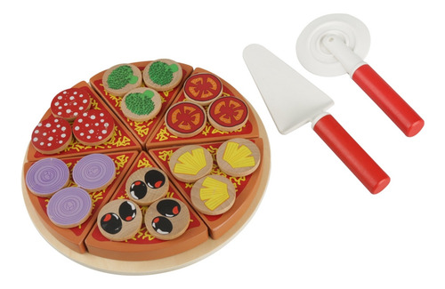 Juguetes De Madera Veg Pizza Comida Diy Set Juego De Rol Par