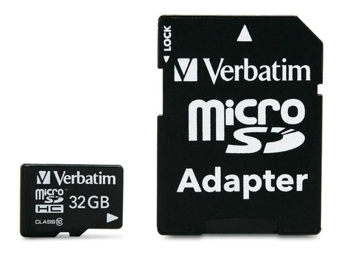 Imagen 2 de 3 de Micro Sd Verbatim 32gb Clase 10 Premium Con Adaptador Sd