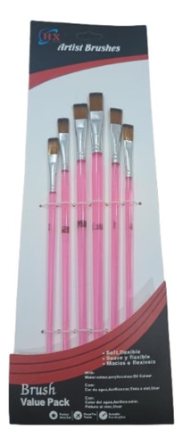 Paleta Recipiente Mezcladora Cavidades + 6 Pinceles Colegio Rosa