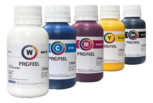 Tinta Dtf Compatível Para Impressoras Epson Adaptada 5x100ml