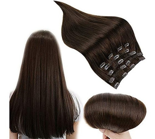 Extensiones De Cabello Runature Clip Marron Oscuro En Exten