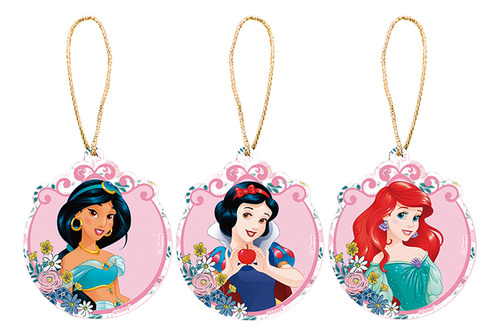 Kit 3 Enfeites De Natal Princesas Disney Ii Mdf