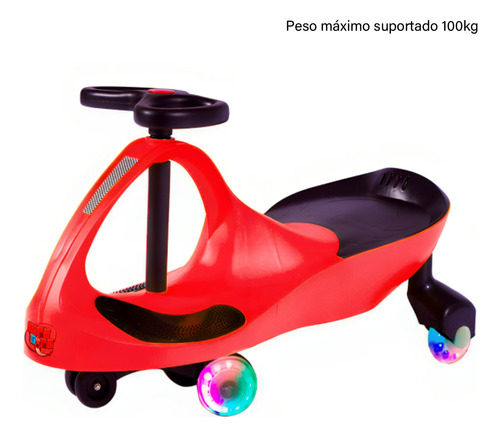 Carrinho Infantil Gira Car Vermelho C/ Led Gx-t405lvm- Fenix