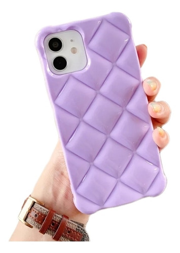 Hermoso Estuche Color Lila Rugorizado Para iPhone 13 Pro 