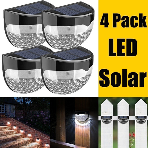 4 Luces Solares Para Vallas, Luces Led De Jardín, Lámparas D