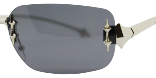 Anteojos De Sol Importados Y2k Tendencia Y2k Black Negro Plateado