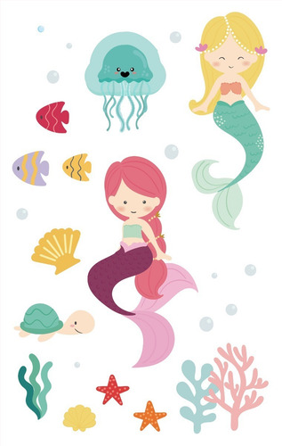 Imagen 8 de 10 de Tatuajes Temporales Tattoo Sirena X10 Planchas Souvenir