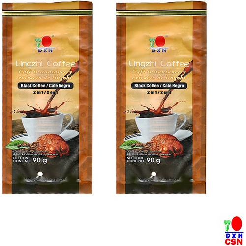 2 Bolsas De Café Negro Lingzhi 2 En 1 Café Con Ganoderma Csn