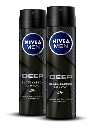 2 Pack - Nivea Men Deo Aerosol Deep 150ml