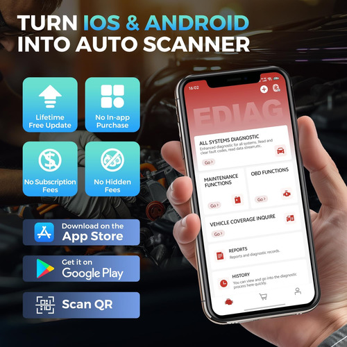Escáner Kingbolen Obd2 Con Bluetooth, Para Ios Y Android