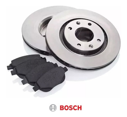 Kit Discos Vent. Y Pastillas De Freno Bosch P/ Vw Gol 1.6