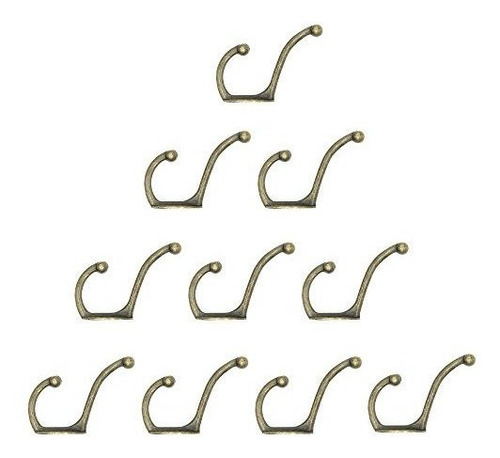Imagen 1 de 5 de Richohome Retro Dual Coat And Hat Hook- Paquete De 10