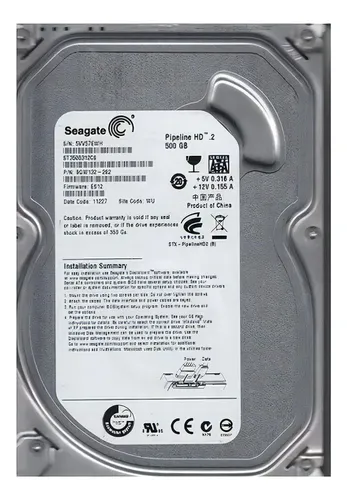 Disco duro interno HD Seagate ST3500312cs de 500 GB, color plateado