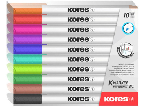 Marcador Borrable Kores Delgado X 10 Colores