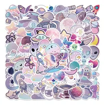 Comprar Estrellas Luna Aliens 50 Calcomanias Stickers Pvc Vs Agua