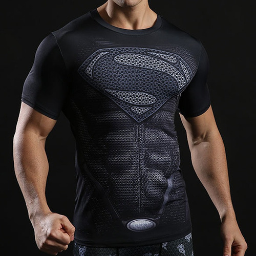 Playera De Compresión Para Hombre Superman Impreso 3d Camis