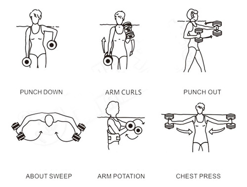 Pesas De Agua Dumb Bells Para Hacer Ejercicio En La Piscina,