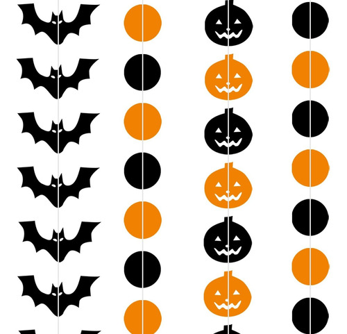 Bat Banner Bat Garland, Pumpkin Banner Garland, Circle ...