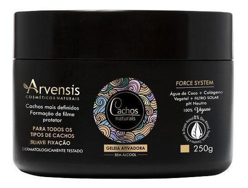 Geleia Ativadora Cachos Suave Fixação Arvensis Vegana 250g