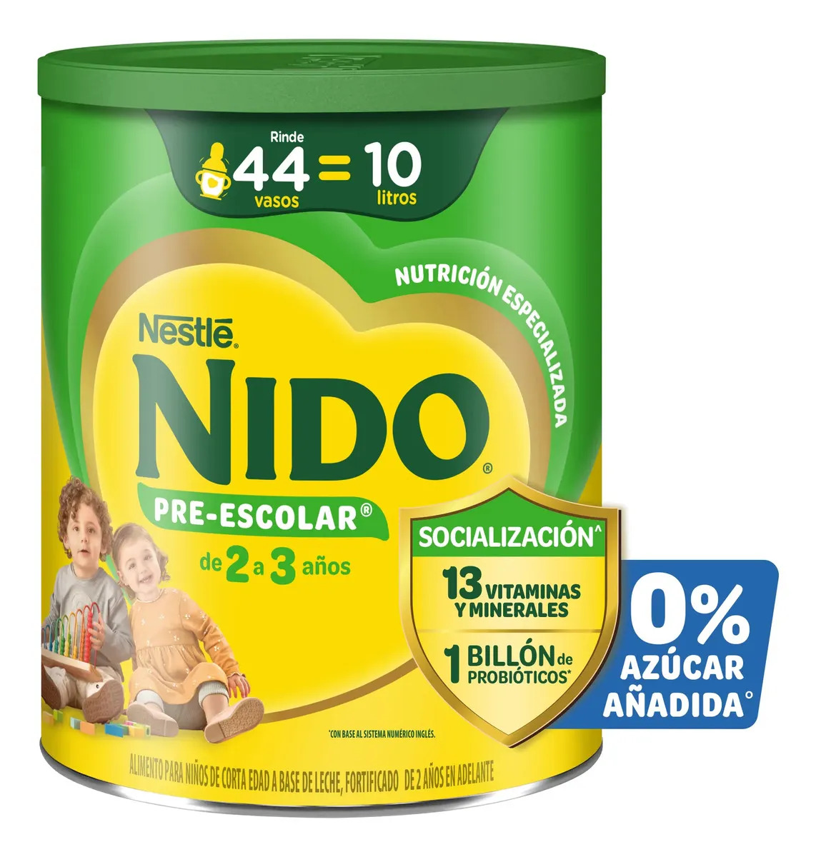 NIDO Pre Escolar 2+, Alimento Para Niños de Corta Edad a Base de Leche, Fortificado, Lata de 1.5 kg