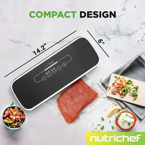 Máquina Selladora Al Vacío Nutrichef, Incluye Bolsas Negro