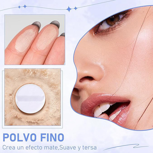 Base Maquillaje Polvo Compacto Fijador Matte 3pcs
