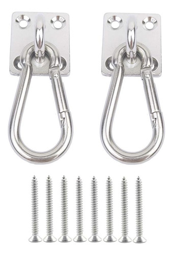 Juego De 2 Ganchos Colgar Hamaca De Acero Inoxidable Co...
