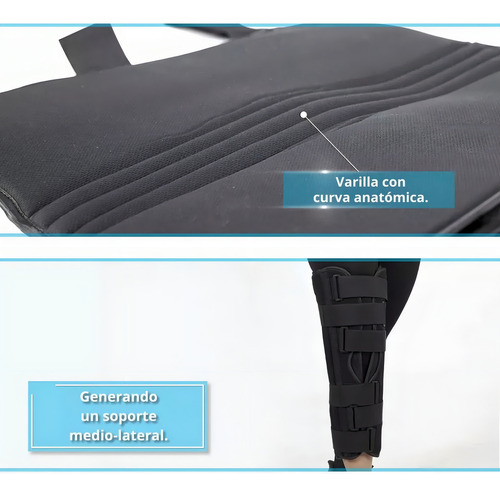Rodillera Operatoria Graduada Inmovilizadora Tri-panel Color Negro Talla M