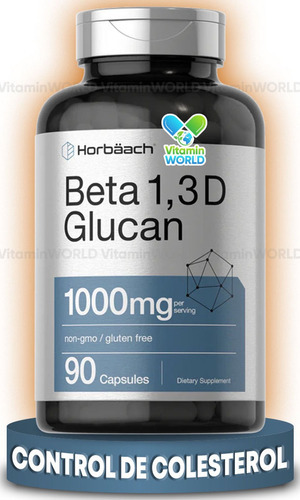 Horbaach Beta Glucan 1, 3d 1000 Mg 90 Cápsulas Sabor Sin sabor