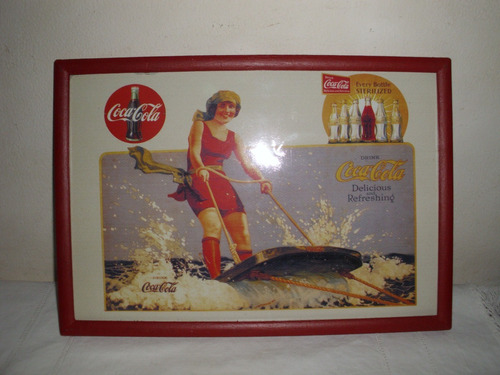 Coca Cola Publicidad Encuadrada, Vidrio, 30cm X21cm