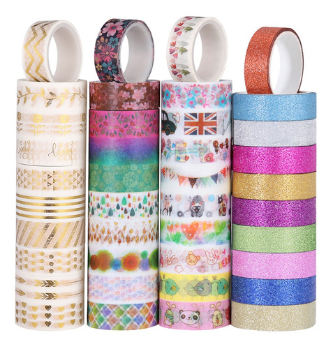 Cinta Decorativa De 40 Rollos Nuolux Washi Masking Tape F