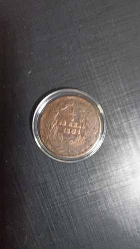 Moneda México 1861 Un Cuarto De Real Cobre Niquelado (Usado)
