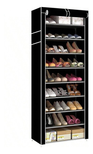 Económico Rack Metálico Zapatera Perchero Muebles,9 Casillas Color Negro