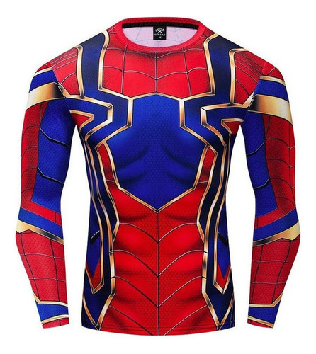 Camisa De Compresión De Hombres Con Impresión De Spidermá