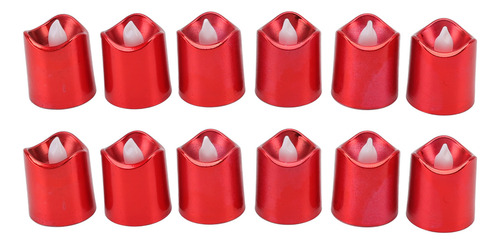 Lámpara De Vela Led Roja De 12 Piezas, Luz Cálida, Electróni
