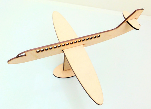 Imagen 3 de 7 de Avión Souvenir Con Base - Mdf / Fibrofacil