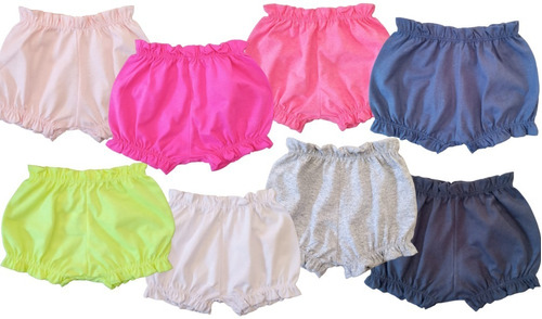 Kit C/ 3 Shorts Short Bebê Menina 100% Algodão Pode Escolher