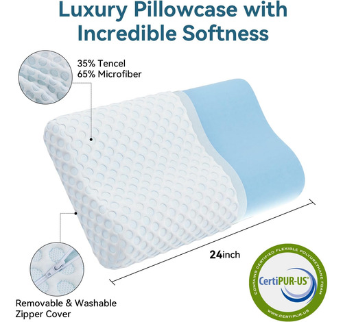 Hom&cosy Almohada De Espuma Viscoelástica, Almohada Ortopédi
