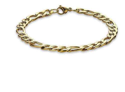 Pulsera Hombre Eslabon Figaro Acero Quirugico Dorado 0.7cm