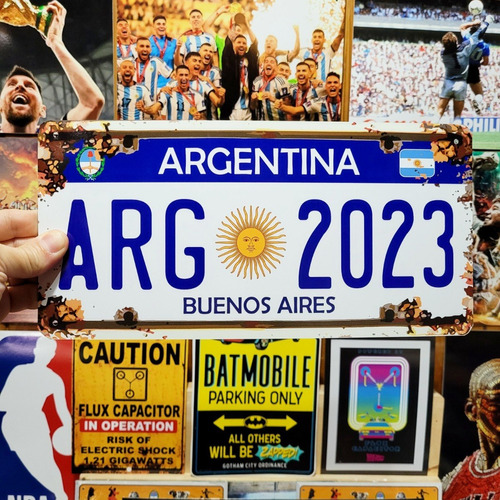 Cartel Chapa Patente Argentina Buenos Aires 2023 A/exterior