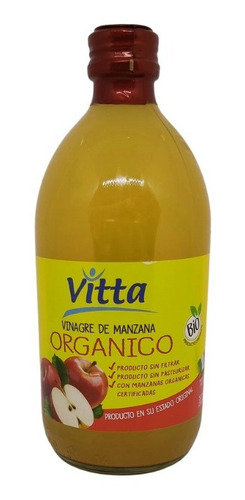 Vinagre De Manzana Orgánico 500 Ml, Vitta 500. Cherry Kul