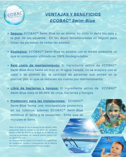 Ecobac® Swim-blue Una Pieza Presentacion Envase 5 Lts