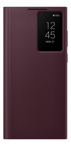 Capa vermelha sólida para Galaxy S22 Ultra Clear View