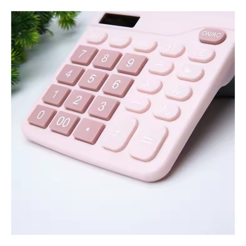 Calculadora De Escritorio Dexin 12 Dígitos Rosa